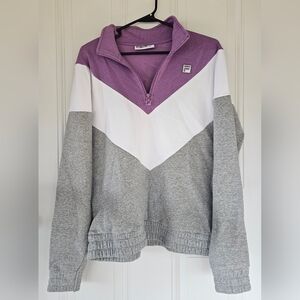 Fila Women's Purple, White, and Gray Sweatshirt